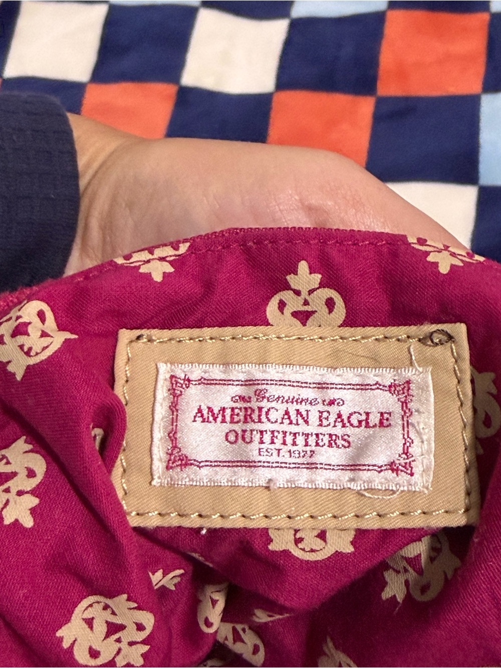 American Eagle bag - beige w/ deep pink trim - Picture 15 of 16